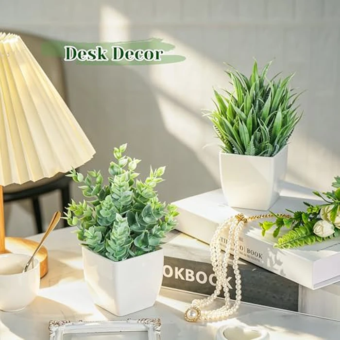 Der Rose 2 Pack Small Fake Plants Mini Artificial Potted Plants for Table Desk Home Laundry Room Bathroom Office Decor by Der Rose - Image 3