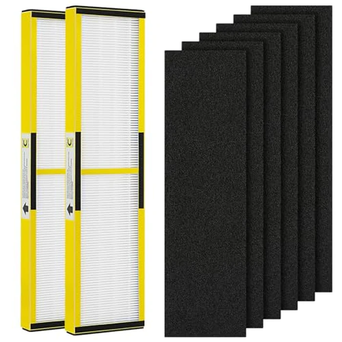 2 Pack FLT5000 HEPA Replacement Filt-er C with 6 Pack Activated Carbon for G-Guardian AC5250PT AC5000 AC5000E AC5300B AC5350B AC5350BCA AC5350W CDAP5500 by Cabiclean - Image 1