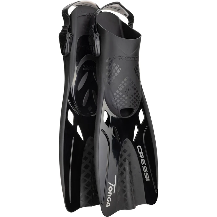 Cressi Tonga Short Adjustable Open Heel Fins, Black, S/M by Cressi - Used - Like New condition