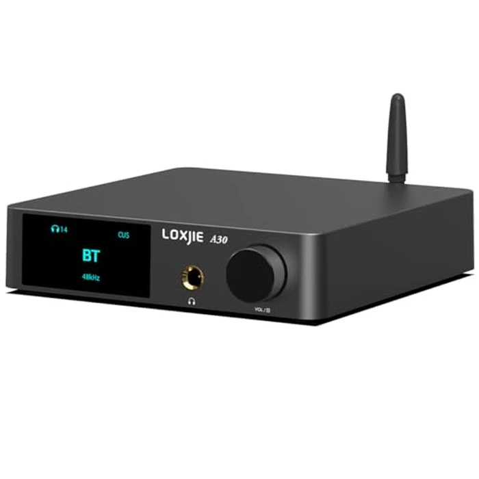 LOXJIE A30 Desktop Stereo HiFi Audio Power Amplifier & Headphone Amplifier, Infineon's MA12070 Chip Class D Amp, ES9023 DAC Chip, USB/Optical/Coaxial/RCA/Bluetooth 5.0 Input (with Remote Control) by LOXJIE - Used - Like New condition - US$161.49