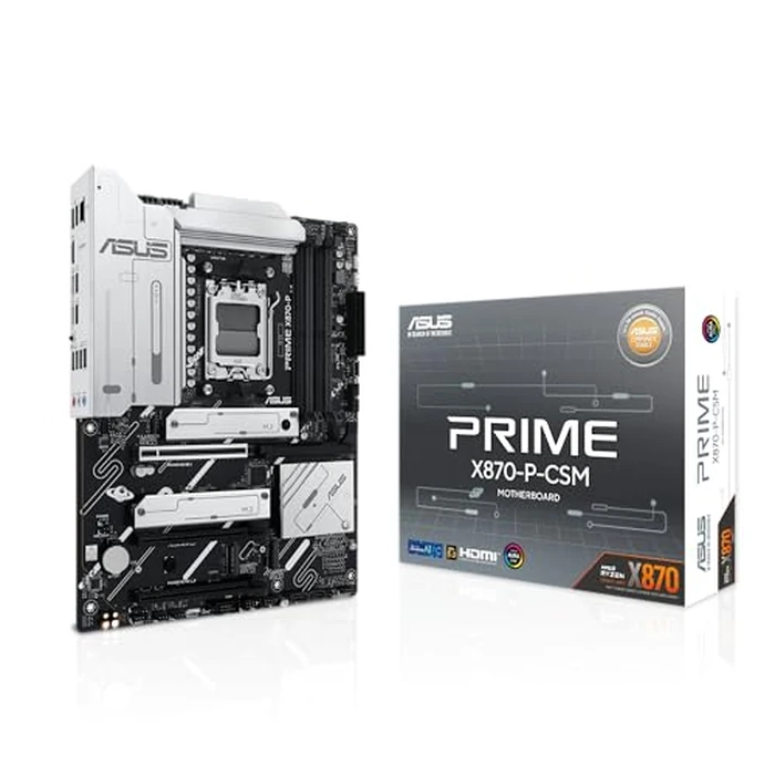ASUS Prime X870-P-CSM AMD AM5 X870 ATX Business Motherboard, 14+2+1 80A DrMOS Power Stages, DDR5, PCIe 5.0, PCIe 5.0 x16, 4X M.2, 2.5Gb LAN, HDMI(TM), USB4(R), USB Type-C(R), ASUS Control Center Express by Asus - Image 1
