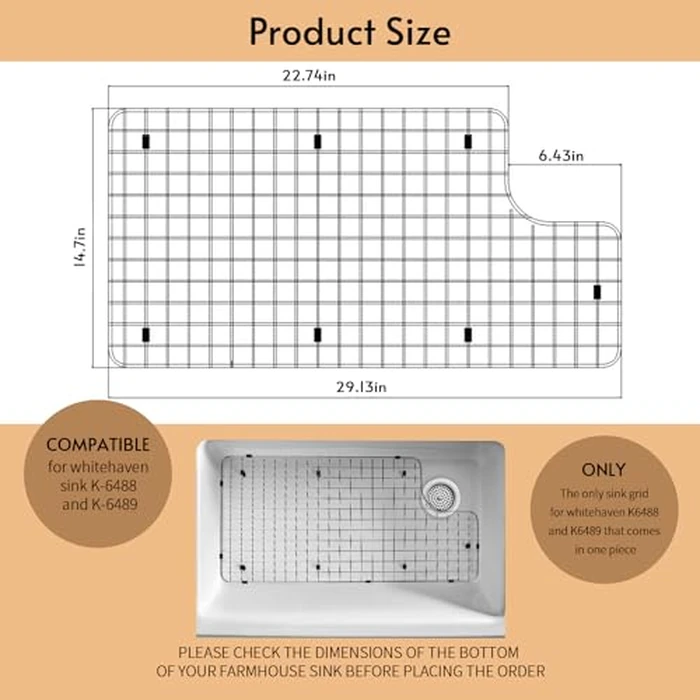 Sink Rack Protector Compatible with Kohler K 6488 and K 6489 Accessories: Stainless Steel Sink Rack for Bottom of Kitchen Sink by BSRTOP - Image 2