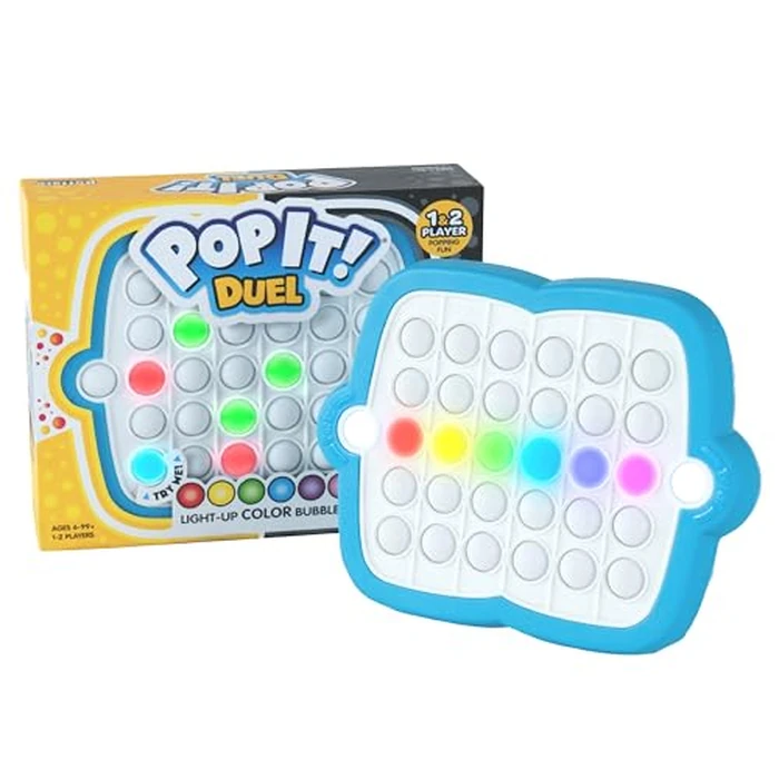 Pop It! Duel - Bubble Popping Game for 1-2 Players, 6 Ways to Play, Multicolor Light Up Fidget Toy for Kids and Adults by Pop It! - Used - Very Good condition - US$20.39