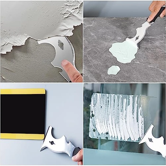 Mister Rui 2 Pack 10 in 1 Putty Knife - Multi Use Painters Tool, Taping Knife, Paint & Metal Scraper with Hammer End, Razor Blade Spackle Tool by Mister Rui - Image 6