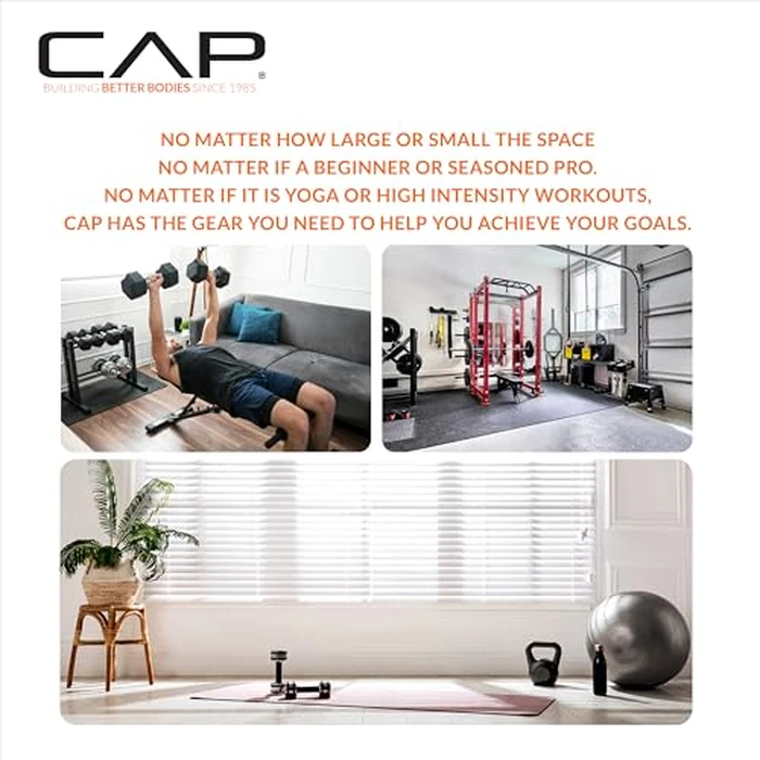 CAP Barbell 1/2-Inch Interlocking EVA Foam Exercise Puzzle Mat Home Gym Flooring - 1 Pack | 24" x 24" x 1/2" | Tatami Pattern - Black by CAP Barbell - Image 7