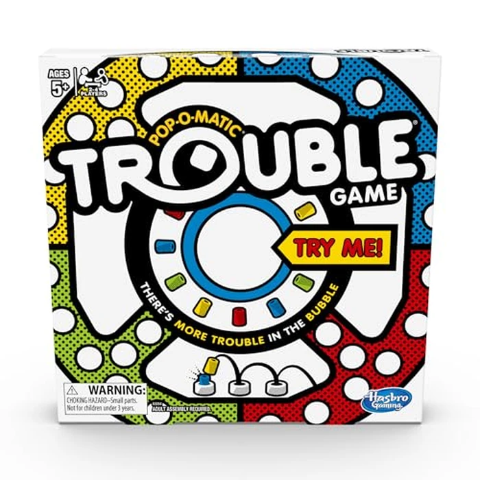 Trouble Board Game for Kids Ages 5 and Up 2-4 Players by Hasbro - Used - Good condition
