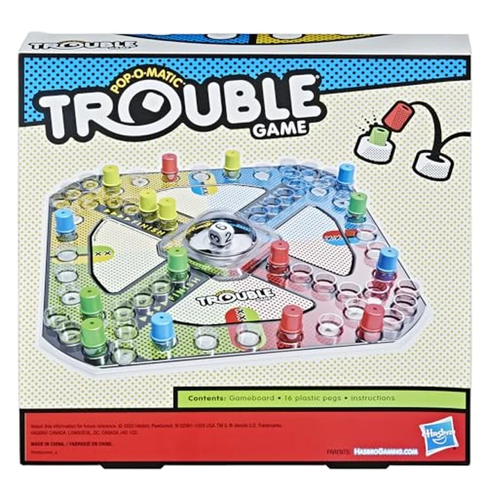 Trouble Board Game for Kids Ages 5 and Up 2-4 Players by Hasbro - Image 2