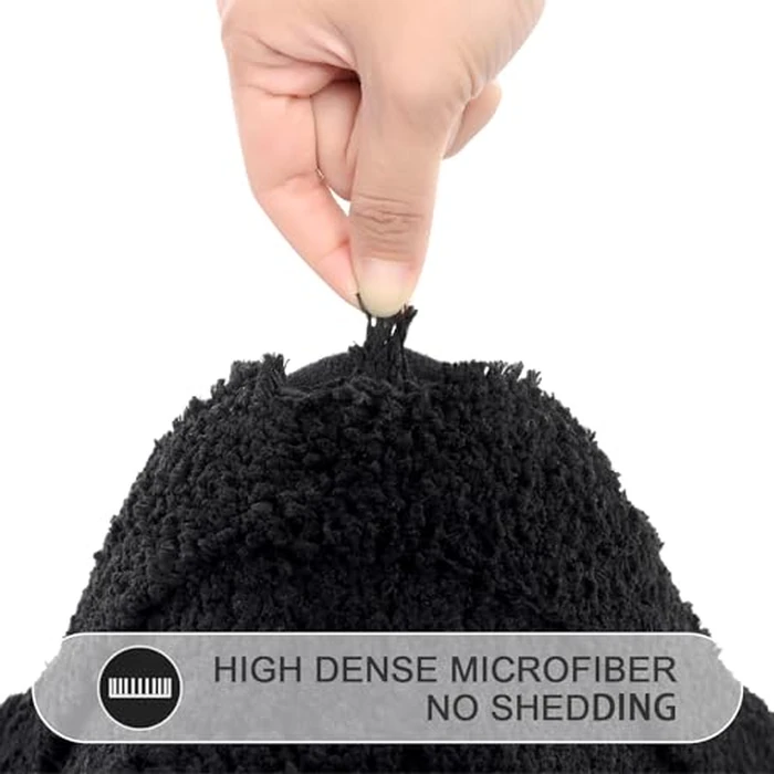 SHACOS Black Bathroom Rugs Set of 2 Pieces with U Shaped Toilet Rug Soft Absorbent Bath Mats Non Slip Washable Bathroom Mats 20"x24"+20"x32" by SHACOS - Image 6