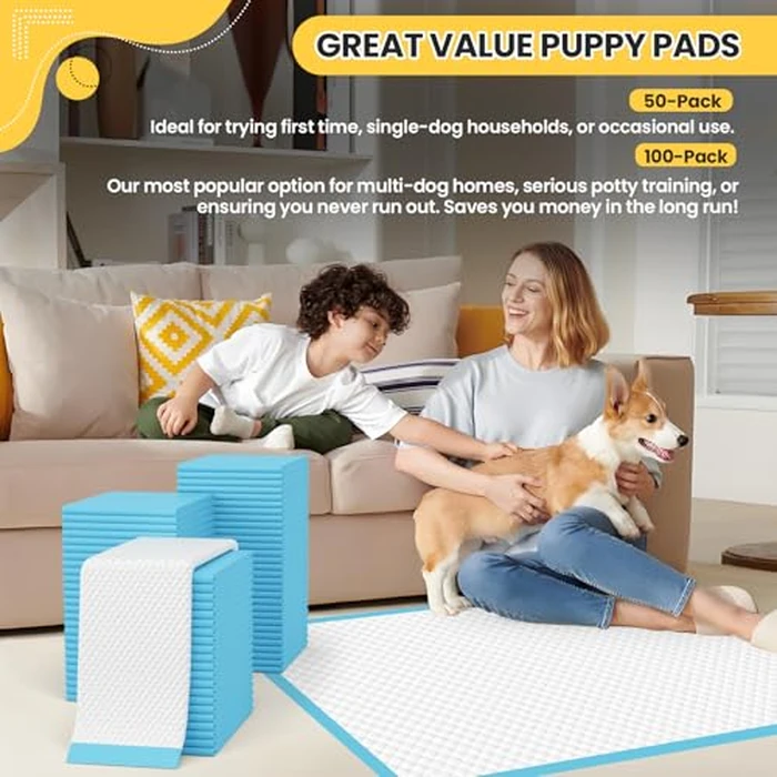 Extra Large Puppy Pads 50 Count | 30x26 Inch XL Potty Pads for Dogs | Super Absorbent Disposable Dog Pads Heavy Duty | Piddle Pads for Pet Training by vjj - Image 4