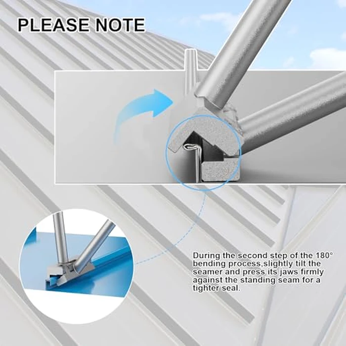 F FINEC Heavy Duty Hand Seamers, 2-in-1 Hand Seamer for Standing Seam Metal Roofs, 90 degrees&180 degrees Professional Sheet Metal Bender, Metal Bending Pliers for Bending and Seaming Metal Edge by F FINEC - Image 5