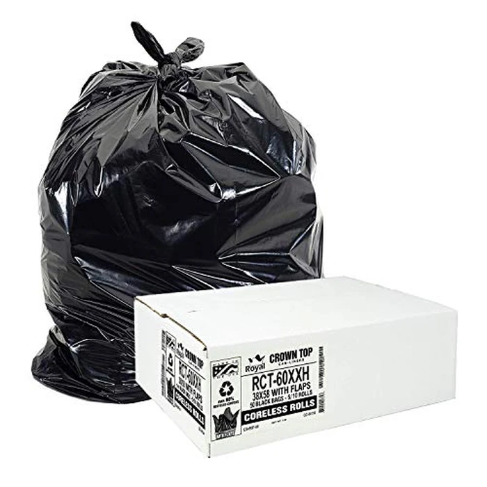 55 Gallon Trash Bags Heavy Duty - (Huge 50 Pack) - 2.0 MIL Thick (equiv) - 38" x 58" - Garbage Bags for Toter, Contractors, Lawn, Leaf, Yard Waste, Commercial, Kitchen, Industrial, Construction by Aluf Plastics - Image 1