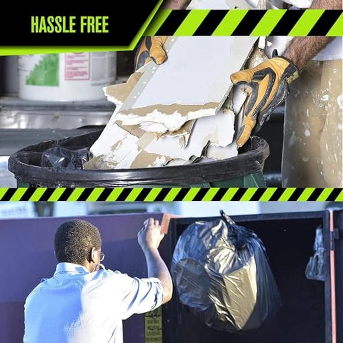 55 Gallon Trash Bags Heavy Duty - (Huge 50 Pack) - 2.0 MIL Thick (equiv) - 38" x 58" - Garbage Bags for Toter, Contractors, Lawn, Leaf, Yard Waste, Commercial, Kitchen, Industrial, Construction by Aluf Plastics - Image 4