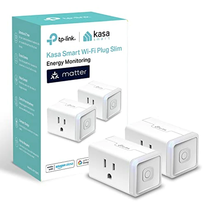 Kasa Matter Smart Plug w/ Energy Monitoring, Compact Design, 15A/1800W Max, Super Easy Setup, Works with Apple Home, Alexa & Google Home, UL Certified, 2.4G Wi-Fi Only, White, KP125M (2-Pack) by Kasa Smart - Used - Like New condition - CA$35.47