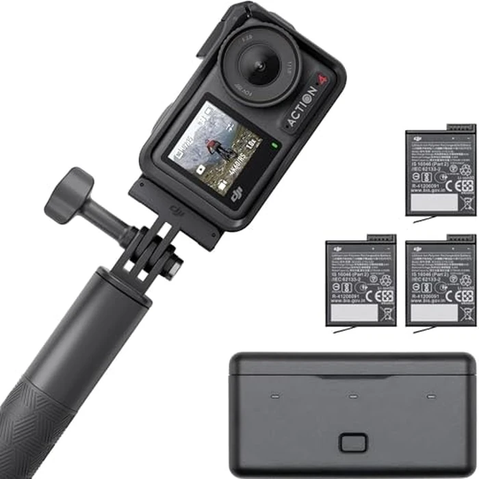 DJI Osmo Action 4 Adventure Combo, 4K/120fps Waterproof Action Camera with a 1/1.3-Inch Sensor, 10-bit & D-Log M Color Performance, Up to 7.5 h with 3 Batteries, Outdoor Camera for Travel, Biking by DJI - Image 1