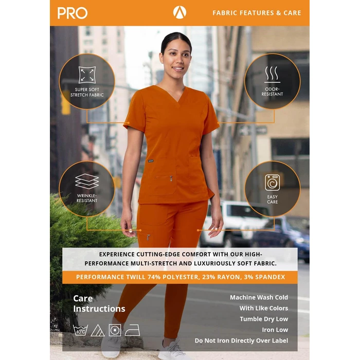 Adar Pro Breakthrough Plus Scrub Set For Women - Enhanced V-Neck Top & Multi Pocket Pants - 4400 - Wine - XS by Adar Uniforms - Image 7