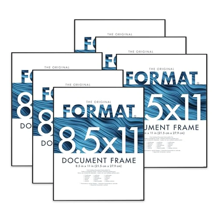 MCS Format 8.5x11 Picture Frame Black, Vertical & Horizontal Wall Hanging or Tabletop Easel for Photos & Art Prints (6-Pack) by MCS - Used - Like New condition - US$24.48