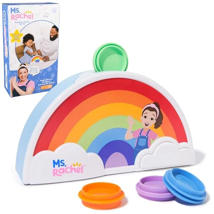 Ms. Rachel Official Electronic Rainbow Color Sorter with Lights, Music & Sounds, 7 Colors, Educational Toys & Toddler Toys for Girls & Boys Ages 1-2+ by Ms. Rachel - Used - Like New condition - US$19.49