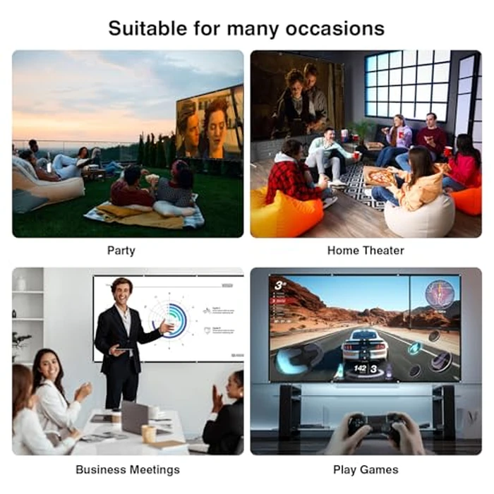 STWUI Projector Screen - 100 inch Projector Screen 16:9 Washable Foldable Portable Projector Movies Screen for Home Theater Outdoor Indoor Projector Screen by STWUI - Image 3