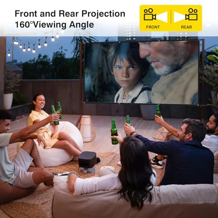 STWUI Projector Screen - 100 inch Projector Screen 16:9 Washable Foldable Portable Projector Movies Screen for Home Theater Outdoor Indoor Projector Screen by STWUI - Image 4