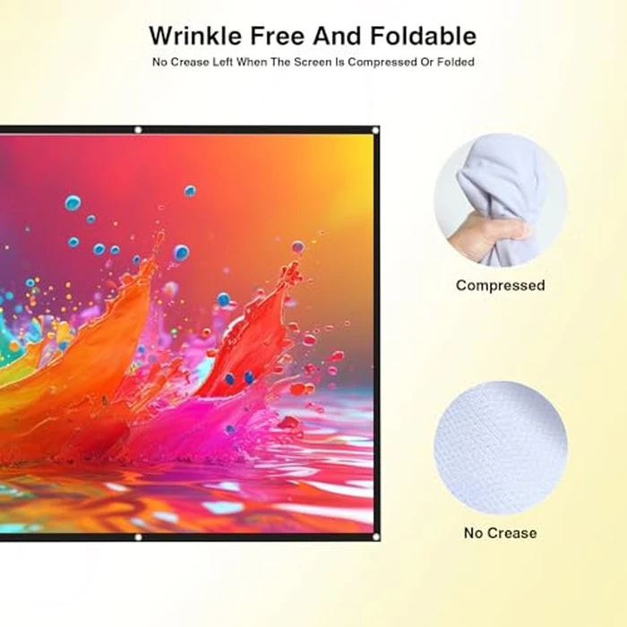 STWUI Projector Screen - 100 inch Projector Screen 16:9 Washable Foldable Portable Projector Movies Screen for Home Theater Outdoor Indoor Projector Screen by STWUI - Image 6