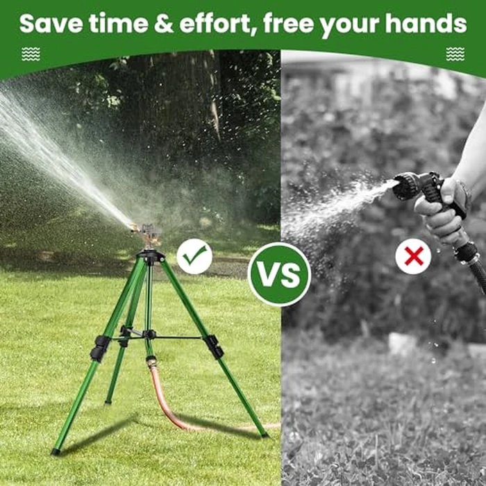 Keten Impact Sprinkler on Tripod Base, 2 Pack Lawn Sprinklers for Yard with 360 Degree Large Area Coverage, Extra Tall Heavy Duty Water Sprinkler for Lawn/Yard/Garden by Keten - Image 8