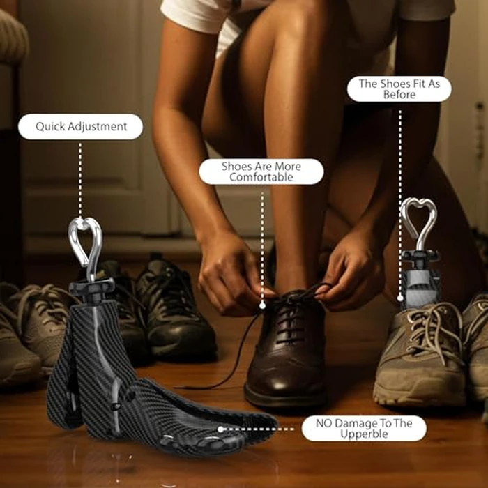 JJDPARTS Shoe Stretcher Women, 1 Pcs Boot Stretcher for Cowboy Boots, Adjustable Boot Wide Feet, Shoe Tree Shape Adjustable Unisex Boot Stretcher for Women Men（S For Wm's 8-10, Men's 7-9 （Black 1pcs） by JJDPARTS - Image 5