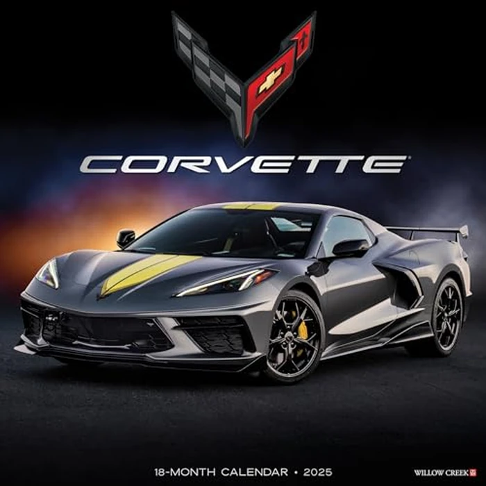 Corvette 2025 12" x 12" Wall Calendar (Foil Stamped Cover) by WILLOW CREEK - Used - Like New condition