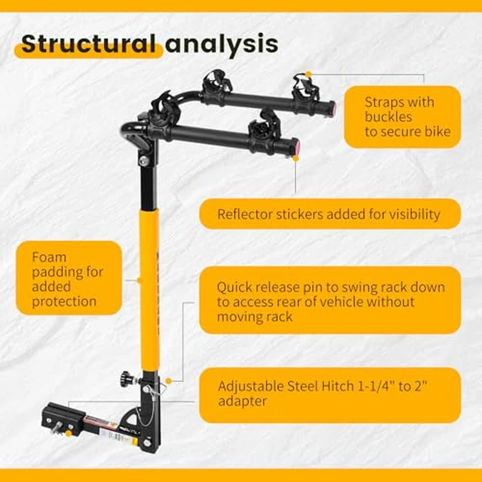 MaxxHaul 50025 Hitch Mount 2 Bike Rack For Cars, Trucks, SUV's, Minivans - 100 lb. Capacity by MAXXHAUL - Image 7