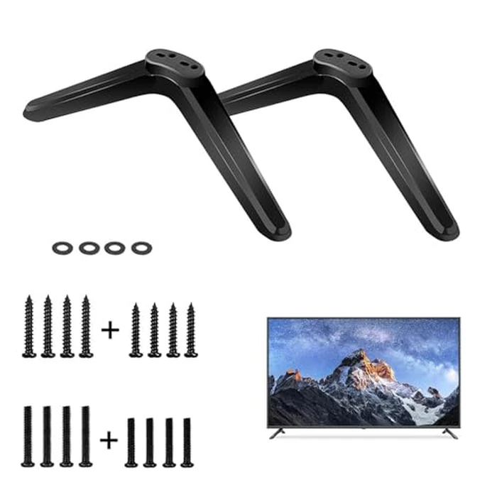 JIAYUYUARPY TV Base Stand, TV Legs for TCL Roku TV Stand Legs, ABS TV Legs with Screws and Instruction, TV Stand Legs Replacement for Most Smart TV(Black) by JIAYUYUARPY - Image 1