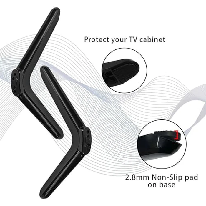 JIAYUYUARPY TV Base Stand, TV Legs for TCL Roku TV Stand Legs, ABS TV Legs with Screws and Instruction, TV Stand Legs Replacement for Most Smart TV(Black) by JIAYUYUARPY - Image 7
