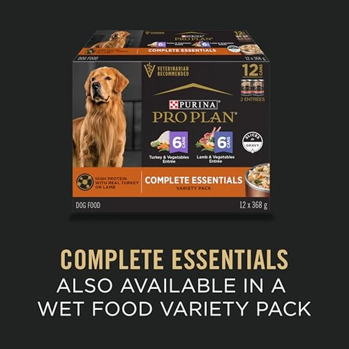 Purina Pro Plan Complete Essentials Wet Dog Food, Entree Variety Pack 2 Flavours - 368 g Can (12 Pack) by Pro Plan - Image 5