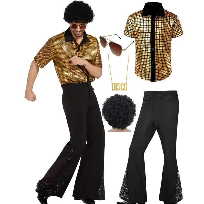 minkasic Mens 70's Disco Outfit Retro 70s Mens Costume for Adults Perfect 70's Theme Clothes for Parties by minkasic - Used - Like New condition