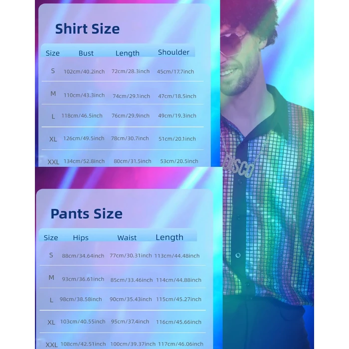 minkasic Mens 70's Disco Outfit Retro 70s Mens Costume for Adults Perfect 70's Theme Clothes for Parties by minkasic - Image 6