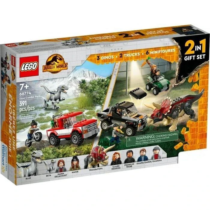 Lego Jurassic World Dinosaur Combo Pack 2-in-1 Triceratops and Velociraptor Gift Box Set - Default by Lego - Image 1