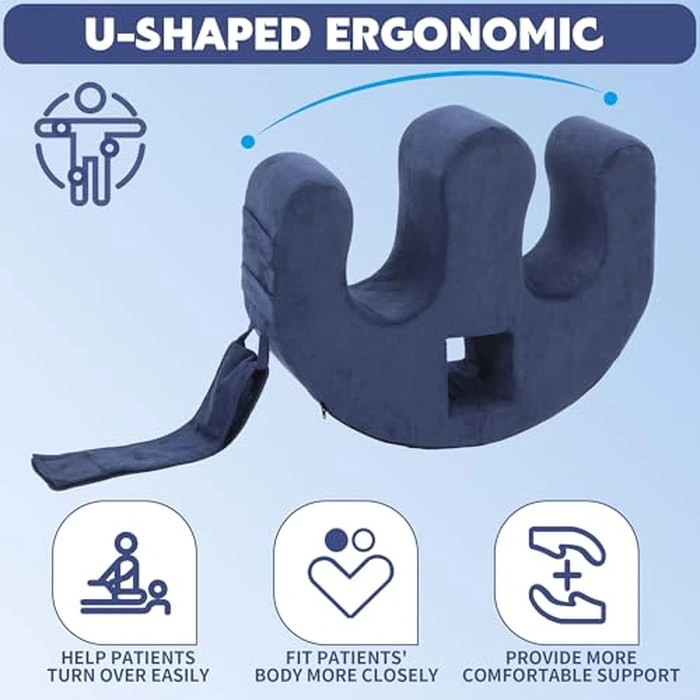 MABOZOO Patient Turning Device with Handle Hole, U-Shaped Velvet Turning Pillow Bedridden Nursing Pillow, Helping The Elderly Turn Over Pillow for The Elderly, Paralyzed, Disabled, Bedridden Patient by MABOZOO - Image 4