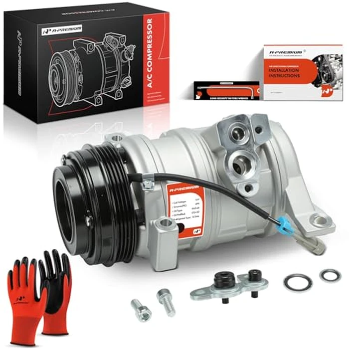 A-Premium AC Compressor with Clutch - with 2 Mounting Holes - Compatible with Chevrolet, GMC Models - Silverado, Sierra, Tahoe, Yukon, Suburban, Express, Escalade, Savana, Avalanche, & More by A-Premium - Used - Very Good condition