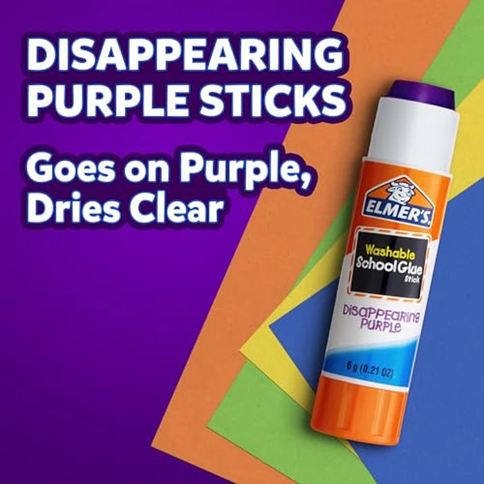 Elmer's Disappearing Purple School Glue Sticks, Washable, 7 Grams, 60 Count - Poster, Vision Board, Back to School Supplies, #1 Teacher Brand by Elmer's - Image 5