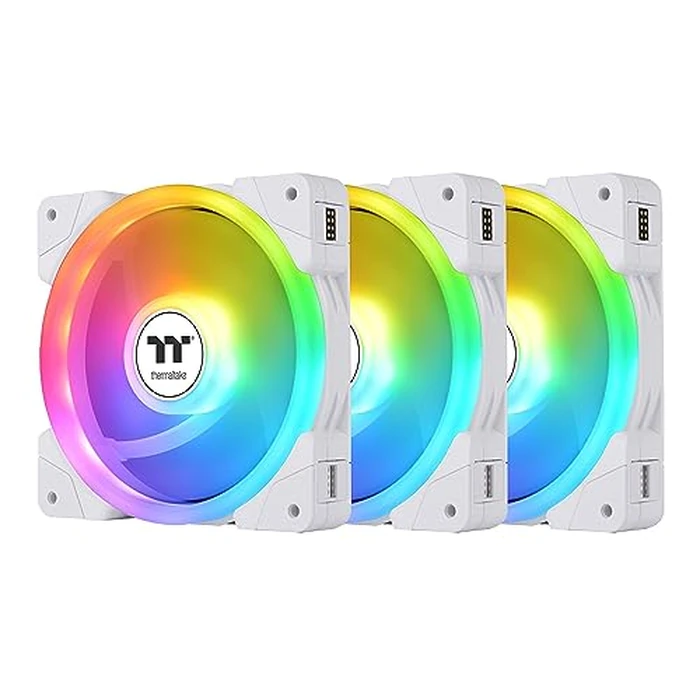 Thermaltake SWAFAN EX 14 ARGB PC Cooling Fan White, 3-Fan pcak, 500~2000 RPM, Magnetic Connection, Reversable Blades, sync with MB RGB Software, CL-F170-PL14SW-A by Thermaltake - Image 1