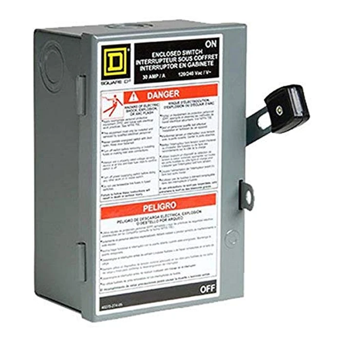 Square D - L211N 30 Amp 120/240-Volt Two-Pole Indoor Light Duty Fusible Safety Switch with Neutral,Gray by Schneider Electric - Used - Like New condition - US$19.26