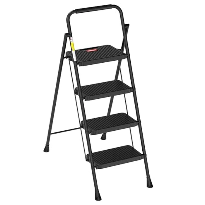 HBTower Step Ladder, Step Stool Foldable for Adults with Wide Anti-Slip Pedal, Lightweight 4 Step Ladders for Home by HBTower - Image 1