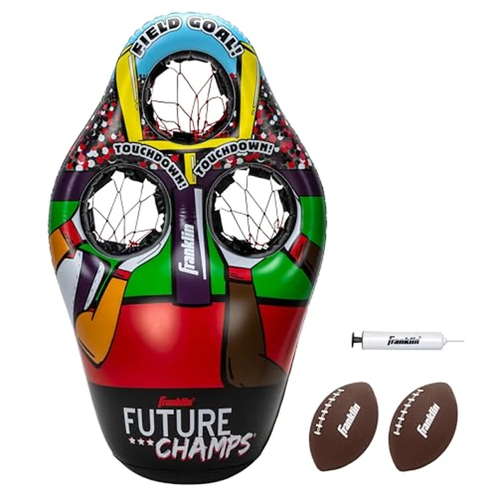 Franklin Sports Kids Football Target Toss Game with 3 Target Holes - 2 7.25" Footballs Included with Pump - 45" Tall by Franklin Sports - Image 1