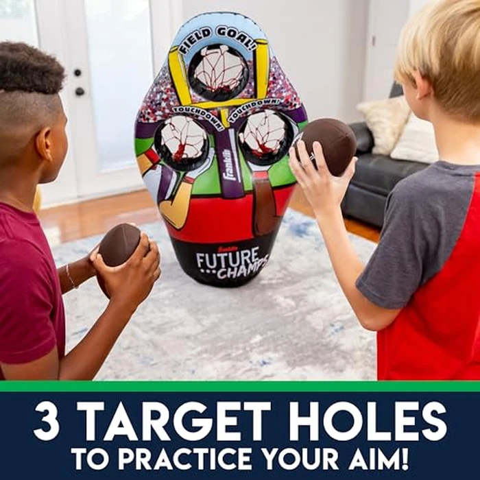 Franklin Sports Kids Football Target Toss Game with 3 Target Holes - 2 7.25" Footballs Included with Pump - 45" Tall by Franklin Sports - Image 6