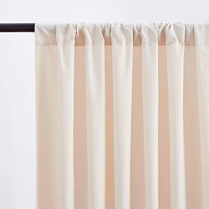 Wrinkle Free Ivory Backdrop Curtains 2 Panels 5ftx8ft Polyester Wedding Backdrop Drapes for Arch Party Stage Ceremony Photography Fall Decor by B-COOL - Image 3