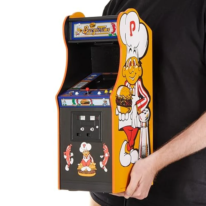 Quarter Arcades Burger Time Collector's Edition Mini Arcade - Retro 1/4 Scale Authentic Wooden Replica, Original ROM, DIP Switch Access, 5" TFT Screen for Enthusiasts [Video Game] [Video Game] by quarter arcades - Used - Good condition