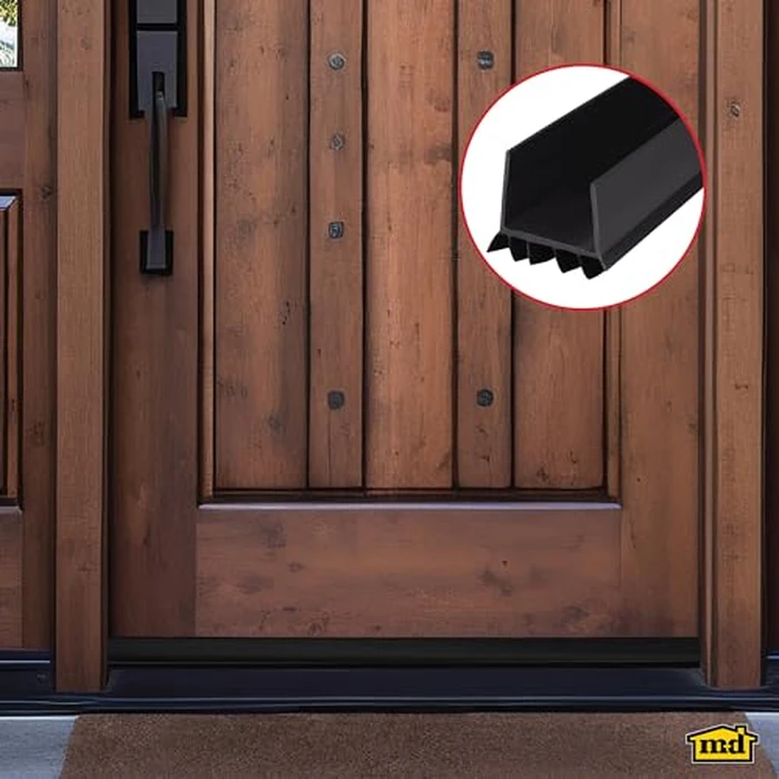 M-D Building Products Vinyl Cinch U-Shape Door Bottom Seal, Slide-On Weatherstripping Draft Stopper, Easy to Install, Fits 36” x 1-3/4” Doors, Fills 3/8”- 3/4” Gaps, 43339, Black by M-D Building Products - Image 7