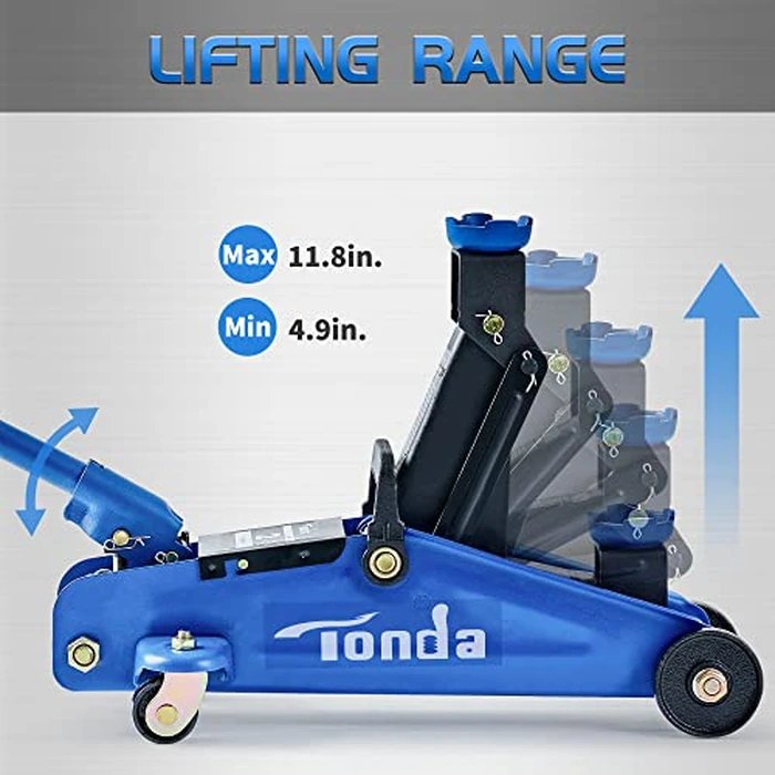 Tonda Floor Jack, Hydraulic Portable Car Jack, 2 Ton (3,800 lb) Capacity, Blue by TONDA - Image 3