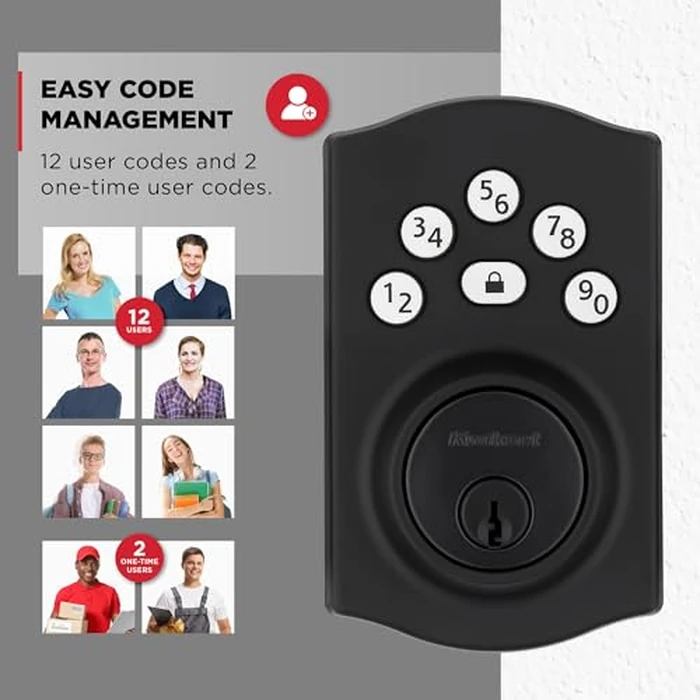 Kwikset Powerbolt 240 5-Button Keypad Matte Black Traditional Electronic Deadbolt Door Lock, Featuring Convenient Keyless Entry, Customizable User Codes and Auto-Locking by Kwikset - Image 3