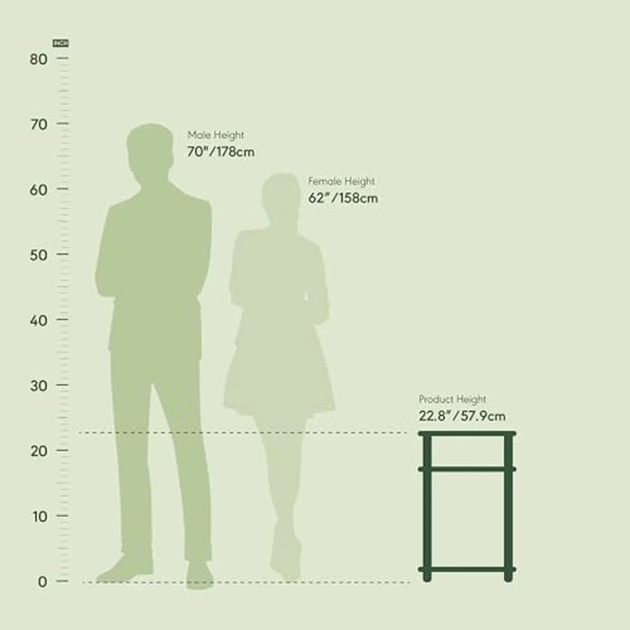 Furinno Just 3-Tier Turn-N-Tube Open Storage Nightstand, 1-Pack, Plastic Poles, Sonoma Oak/White by Furinno - Image 7