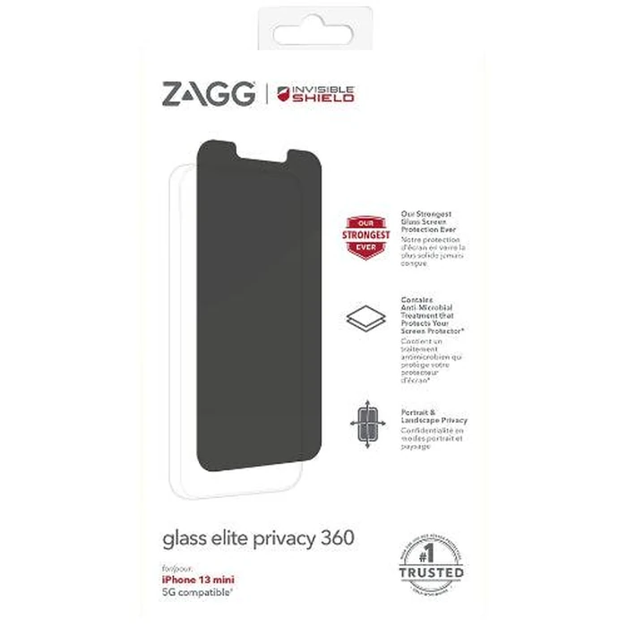 Zagg InvisibleShield Glass Elite Privacy 360 Screen Protector for Apple iPhone 13 mini - Privacy by Zagg - Image 3