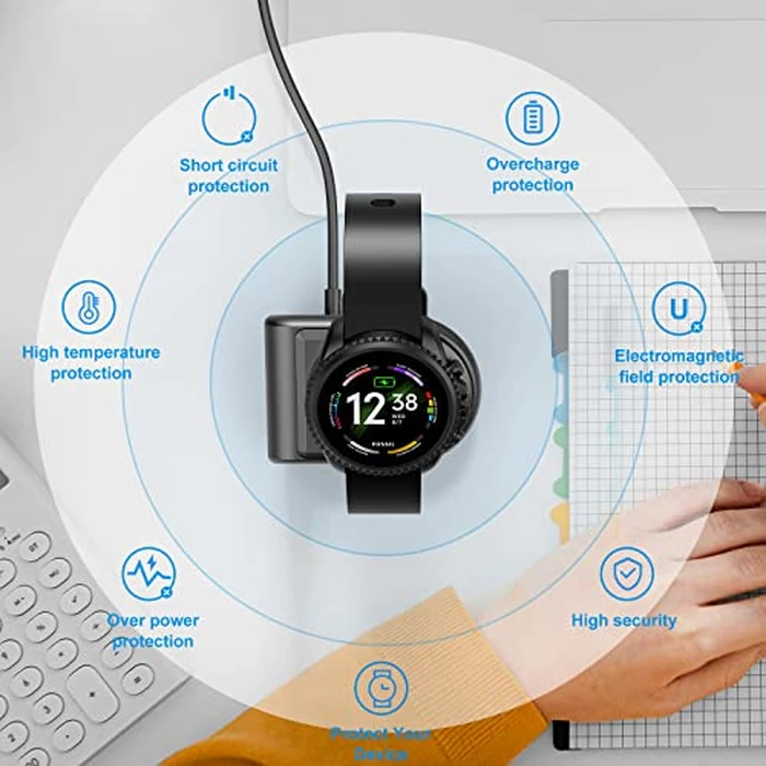 Fossil Gen 5/4 Charger,Charging Dock for Fossil Julianna Carlyle,Sport,Emporio Armani,Michael Kors Runway,Skagen Falster 2,Kate Spade Scallop 2,Misfit Vapor 2,Diesel Diesel Guard 2.5 Soarking by Soarking - Image 8